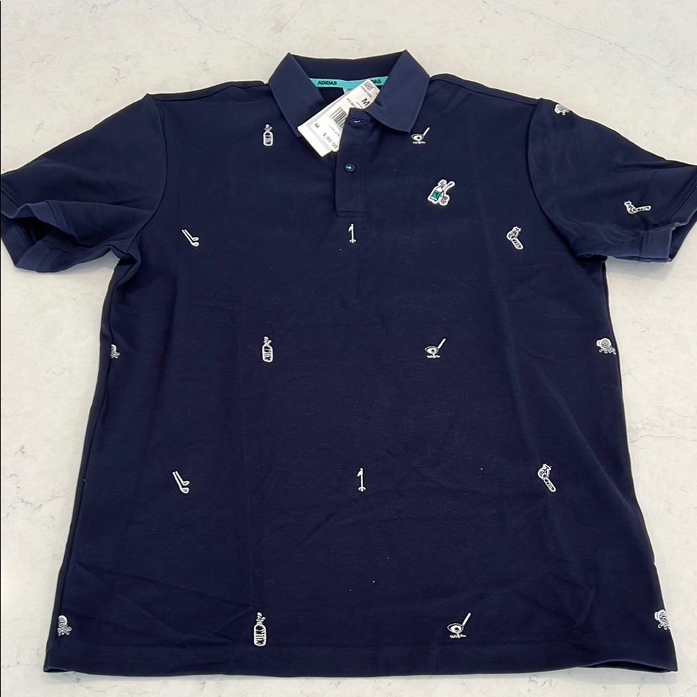 Adidas men’s golf shirt New with tags size M (small stain, see pics)